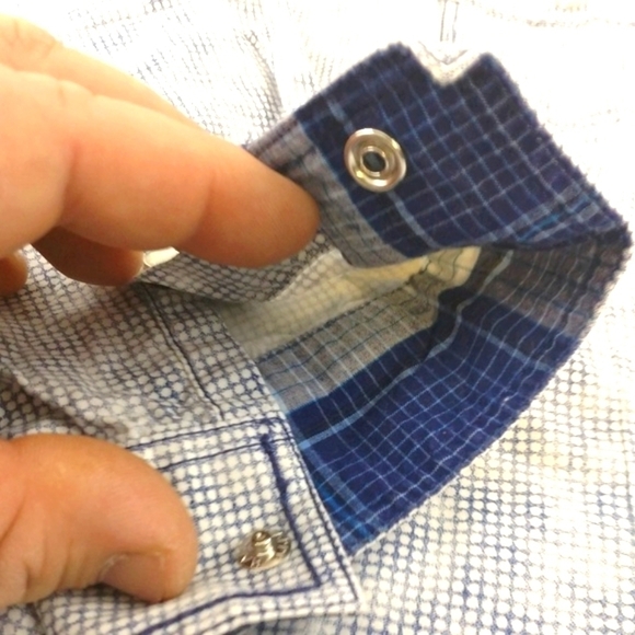 Rough Stock Panhandle Mens Pearl Snap 100% Cotton Western Button Up Size L - Picture 5 of 15